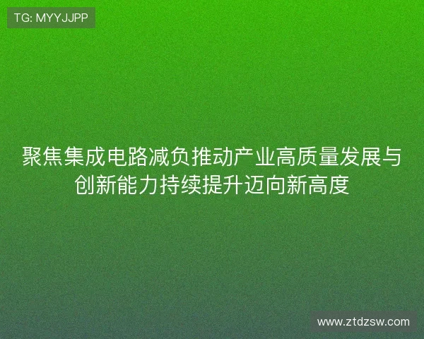 聚焦集成电路减负推动产业高质量发展与创新能力持续提升迈向新高度